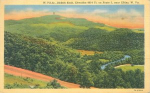 Devil's Saddle West Virginia, US Route 50 Bird's Eye View Line Postcard