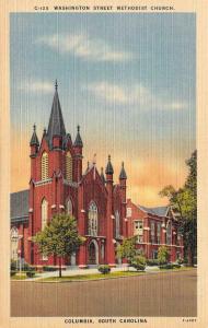 COLUMBIA, SC South Carolina  WASHINGTON STREET METHODIST CHURCH c1940's Postcard