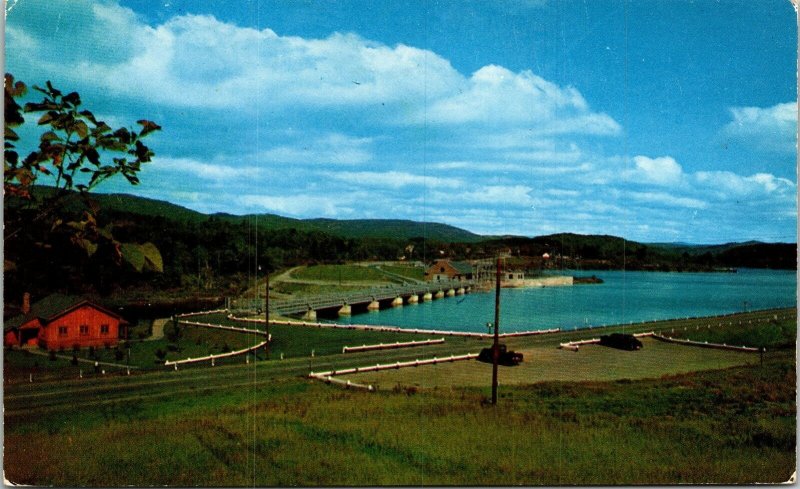 Wilder Dam Connecticut River Postcard Plastichrome VTG UNP Vintage VT Lebanon NH 