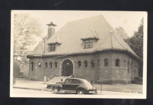 RPPC MADISON INDIANA OFFICE BUILDING 1940s CAR VINTAGE REAL PHOTO POSTCARD