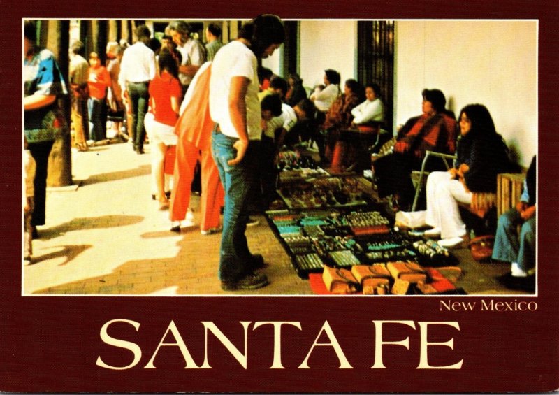 New Mexico Santa Fe Indians Selling Handmade Artifacts Palace Of The Governors