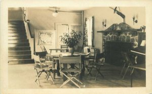 C-1910 Interior US Map Fireplace Snow Shoes RPPC Photo Postcard 11919