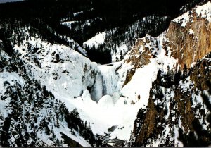 Yellowstone National Park Lower Falls In Winter