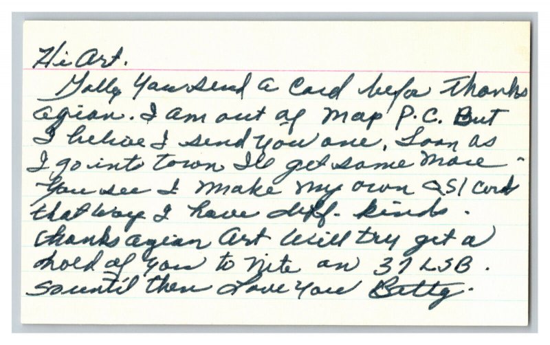 Postcard QSL CB Ham Radio Amateur Card From Hardin Mont. Montana 