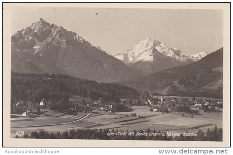 Austria Igls mit Serles und Habicht Real Photo