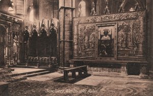 Vintage Postcard Sanctuary Westminster Abbey Interior Sculptures London England