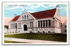 Public Library Building Augusta Maine ME UNP WB Postcard Y3