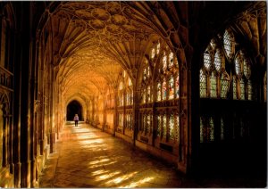 Gloucester Cathedral Cloister Postcard corner of south and west walks