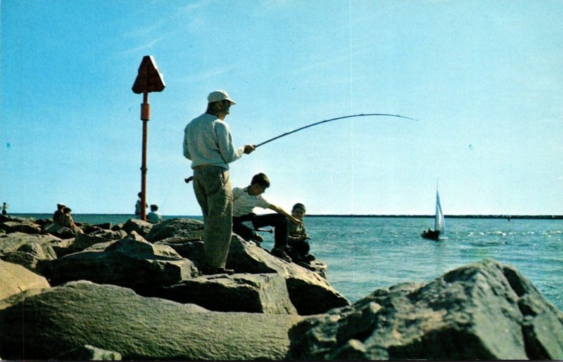 Rhode Island Galilee Fishing Off The Rocks