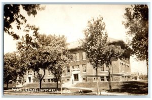 c1910s High School Building Mitchell South Dakota SD RPPC Photo Antique Postcard