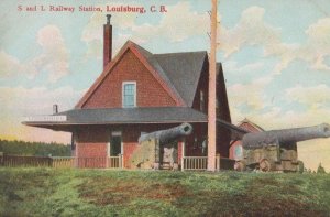 Louisburg S&L Railway Station Canada Vintage Postcard