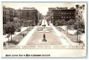 Baltimore Maryland MD RPPC Photo Postcard Mount Vernon Place West c1930's