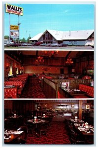 c1960 Walli Restaurant East Multi-View Burton Michigan Antique Vintage Postcard