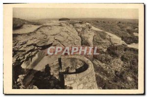 Old Postcard Fort Douaumont location of a machine gun against aircraft on the...
