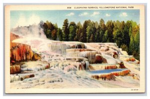 Cleopatra Terracce Yellowstone National Park WY UNP Linen Postcard N25