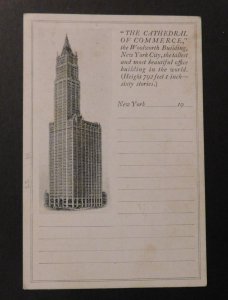 Mint USA Advertisement Postcard The Cathedral of Commerce Woolworth Building