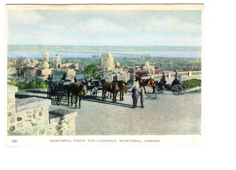 From the Lookout, Montreal, Folkard Lettercard, Horse Carts