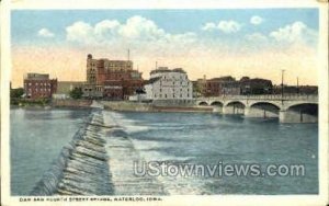 Dam and Fourth Street Bridge - Waterloo, Iowa IA  