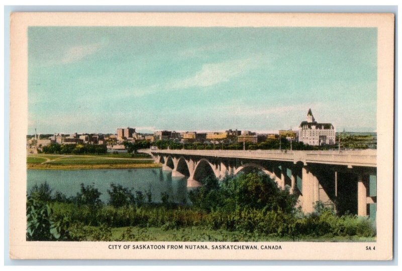 c1910's City Of Saskatoon From Nutana Bridge Saskatchewan Canada Postcard