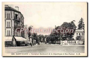 Postcard Old Saint Cloud Crossroads Boulevard de la Republique and Rue Pasteur