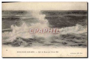 Old Postcard Boulogne Sur Mer Effect Surf For Big Sea