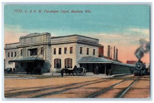 c1910's C. & N. W. Passenger Depot Train Station Madison Wisconsin WI Postcard