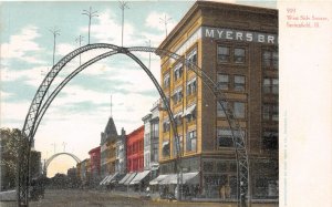 H27/ Springfield Illinois Postcard c1910 Myers Brothers Arch Curt Teich