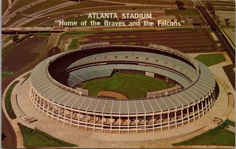 Atlanta Stadium Home of the Braves and the Falcons Atlanta GA Postcard PC435