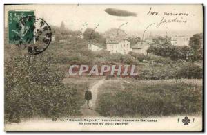 Old Postcard Sevres Ciement Bayord In Amount at Mont Valerien Zeppelin Airship