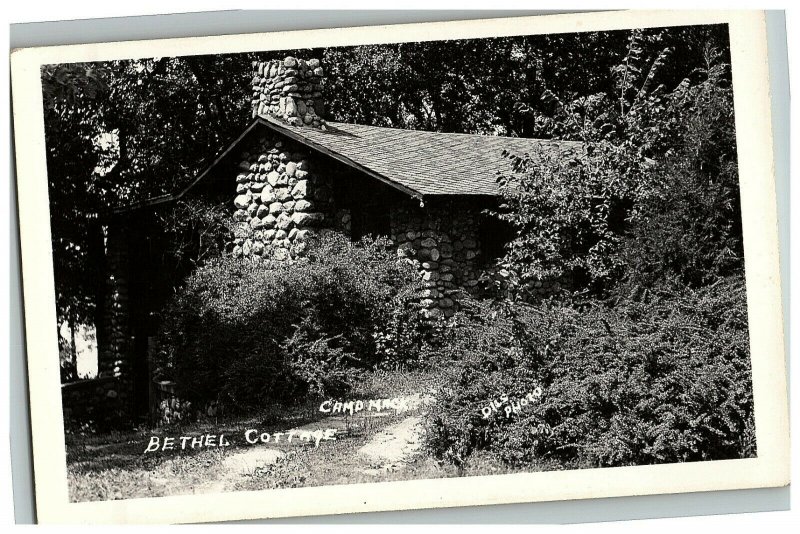 1930-50 Bethel Cottage Camp Mack Milford Indiana Rppc Real Photo Postcard  