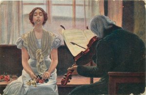 Die Bliade - Zewy violin music early postcard c1917