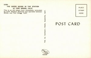 1960's VW Cars CWR Railroad Super Skunk Fort Bragg Ca. Postcard 10C1-194 