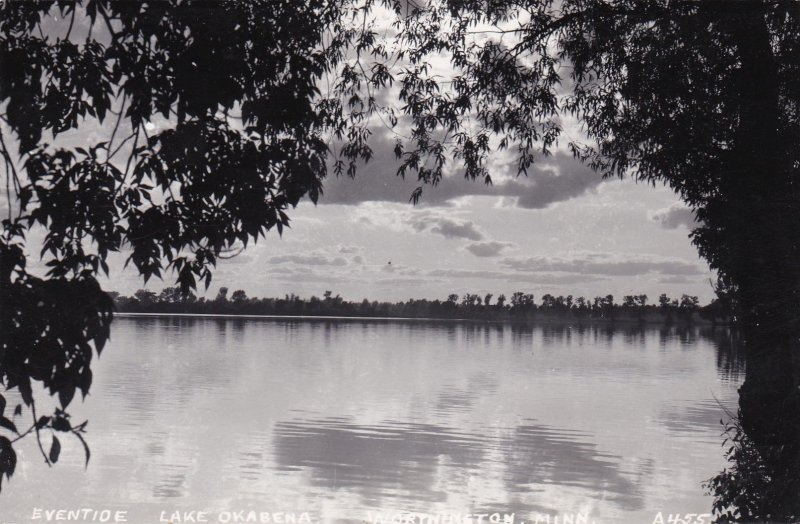 Minnesota Worthington Lake Okabena Eventide Real Photo