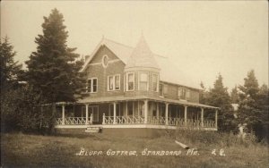 Starboard Maine ME Bluff Cottage Eastern Illus Vintage Real Photo Postcard