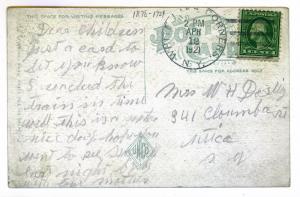 White Lake Corners to Utica, New York 1921 used Postcard, Fulton Chain of Lakes