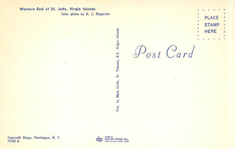 Western End Virgin Islands St John Postcard