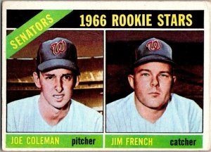 1966 Topps Baseball Card Joe Coleman Jim French Washington Senators sk1945