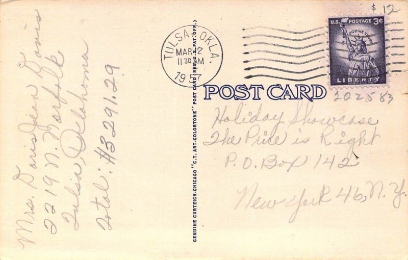 c. 1952 View, Vernon A.M.E Church, Tulsa , Ok, Old Postcard