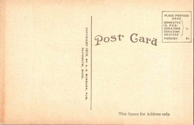 Entrance to Burial Hill, Plymouth MA Vintage Postcard J63