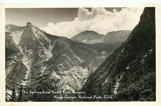 CA, Kings Canyon National Park, California, Sphinx from South Fork Canyon, RPPC