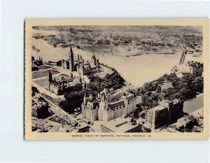 Postcard Aerial View Of Central Ottawa Canada