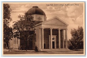 c1910 Entrance to Sage Hall at Smith College Northampton MA Antique Postcard