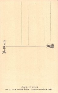 Art Drunk Man Dancing Woman Crying Wine Bottle vintage postcard