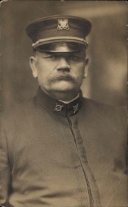 Captain Uniform US Military Hat, Medals Signed Rohdin c1910 Real Photo Postcard