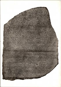 RPPC The Rosetta Stone Egyptian hieroglyphic, demotic, Greek Real Photo Postcard