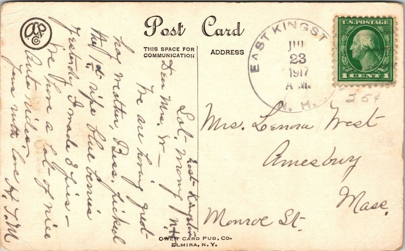 VINTAGE POSTCARD WHY DON'T YOU WRITE? MAILED FROM EAST KINGSTON N.H. 1917