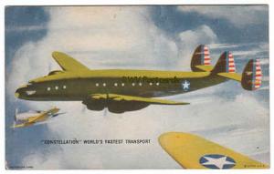 Mutoscope Card, Constellation - Fastest Transport Plane