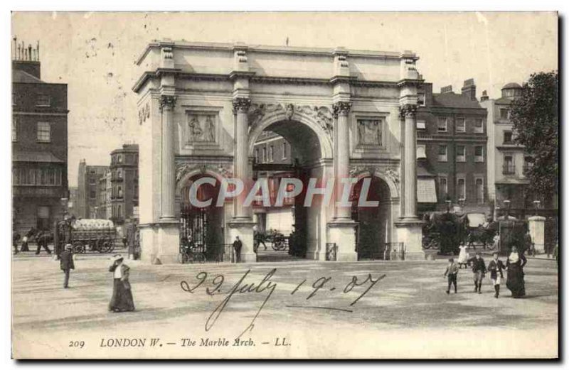 Old Postcard The W London Marble Arch