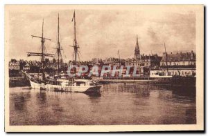 Postcard Old Saint Malo L'Avant Port Boat Sailboat