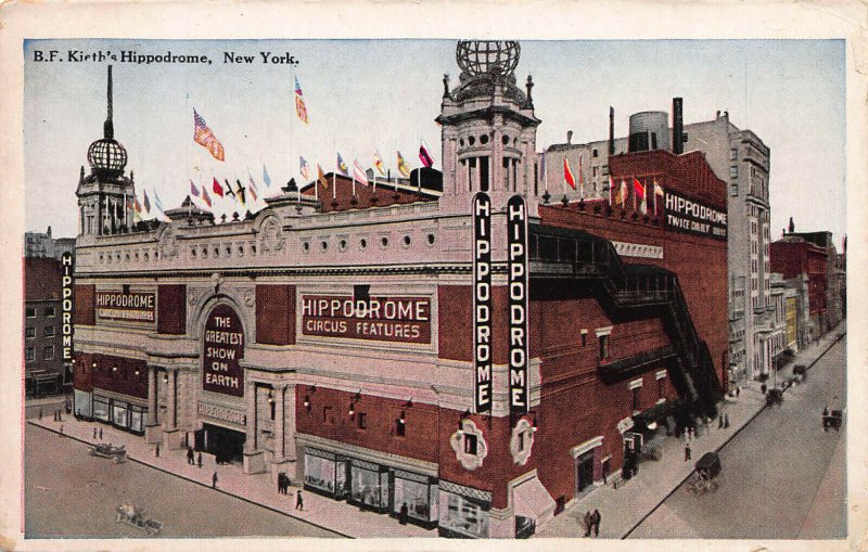 B. F. Kieth's Hippodrome, New York, N.Y., Early Postcard, Used in 1926